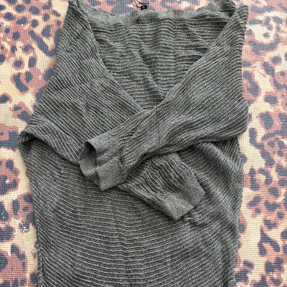 Grey mesh like shirt